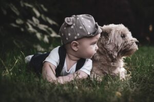 child and dog